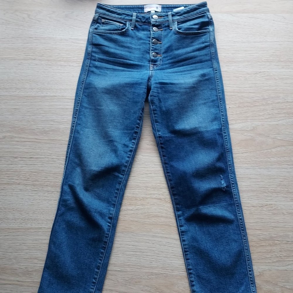 Sundry Love Rainbow Patch Button Fly Cropped Jean… - image 4